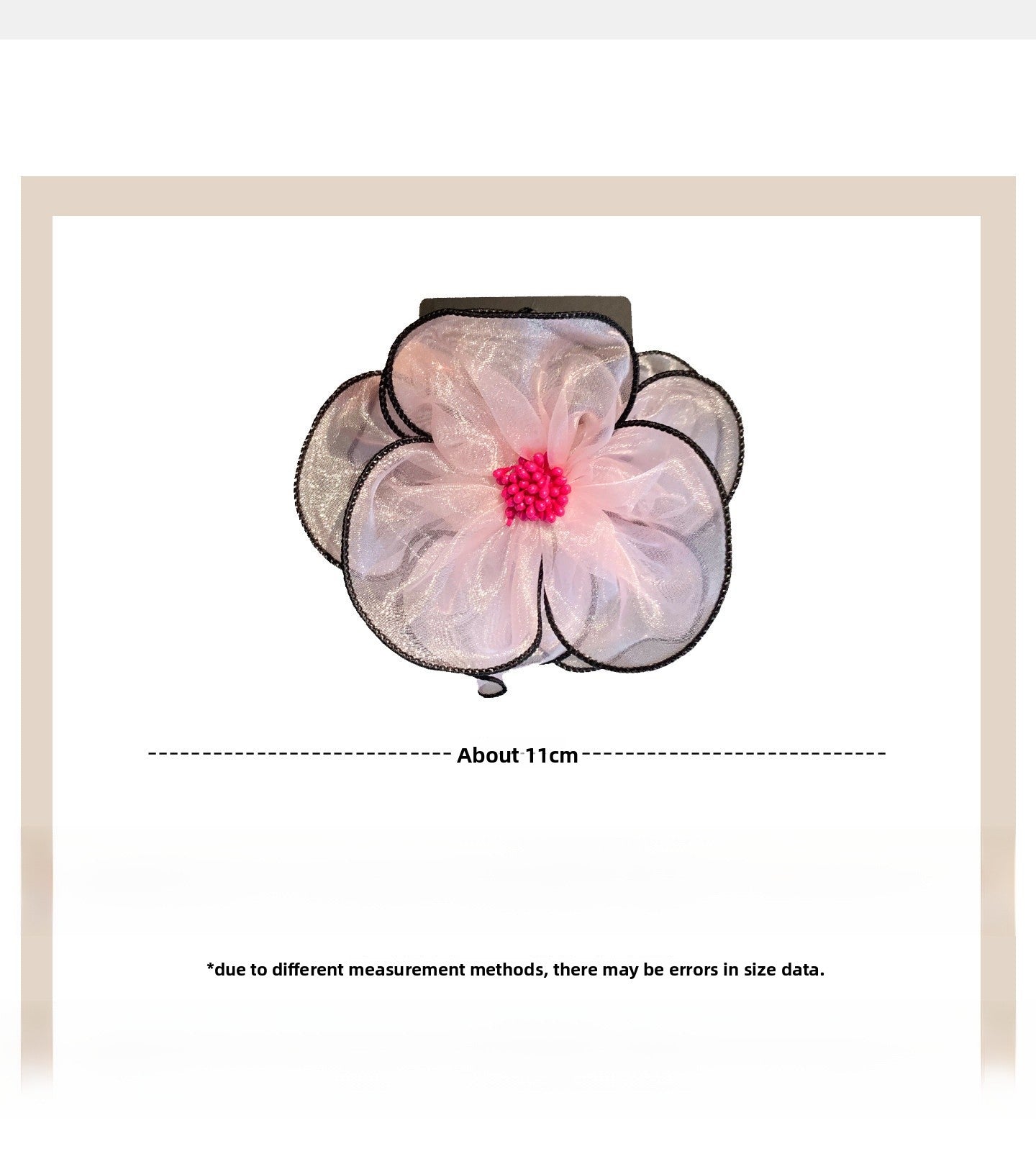 New Style Flowers Hair Claw For Women Made Of Organza In Beige, Perfect For  Spring And Summer