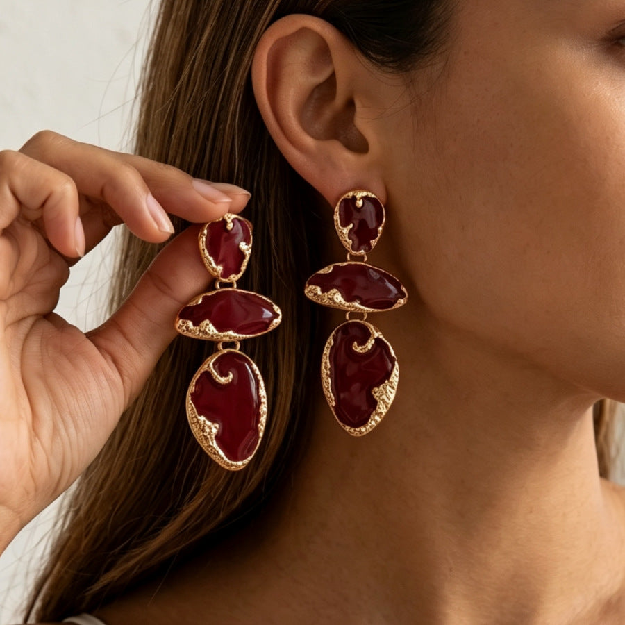 Heart Shape Earrings For Women In Retro Style With 304 Stainless Steel Alloy Posts