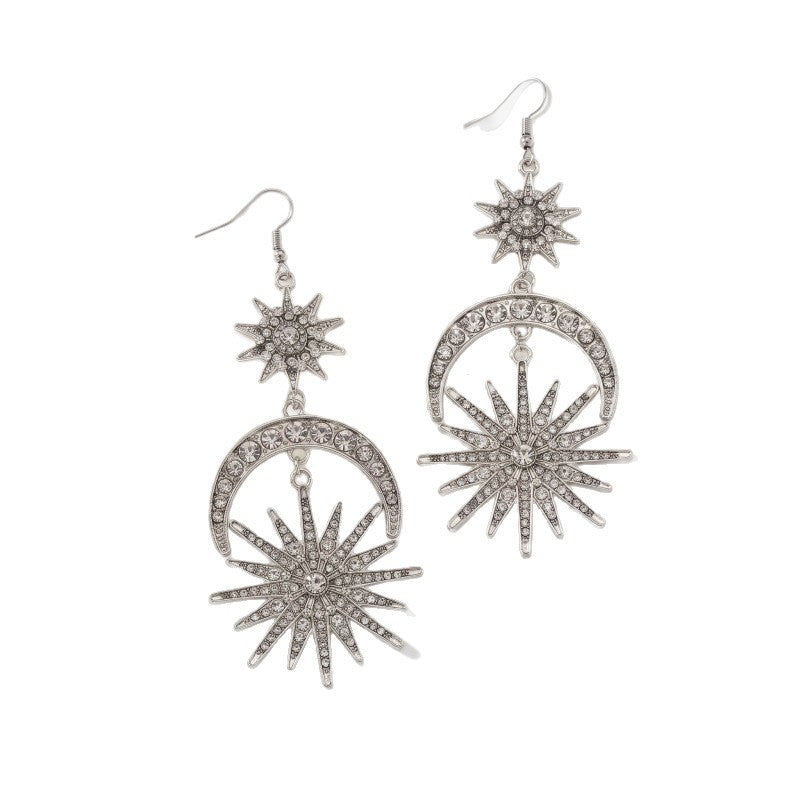 Exaggerated Sun Earrings For Women In Gold Alloy With 304 Stainless Steel Ear Pins
