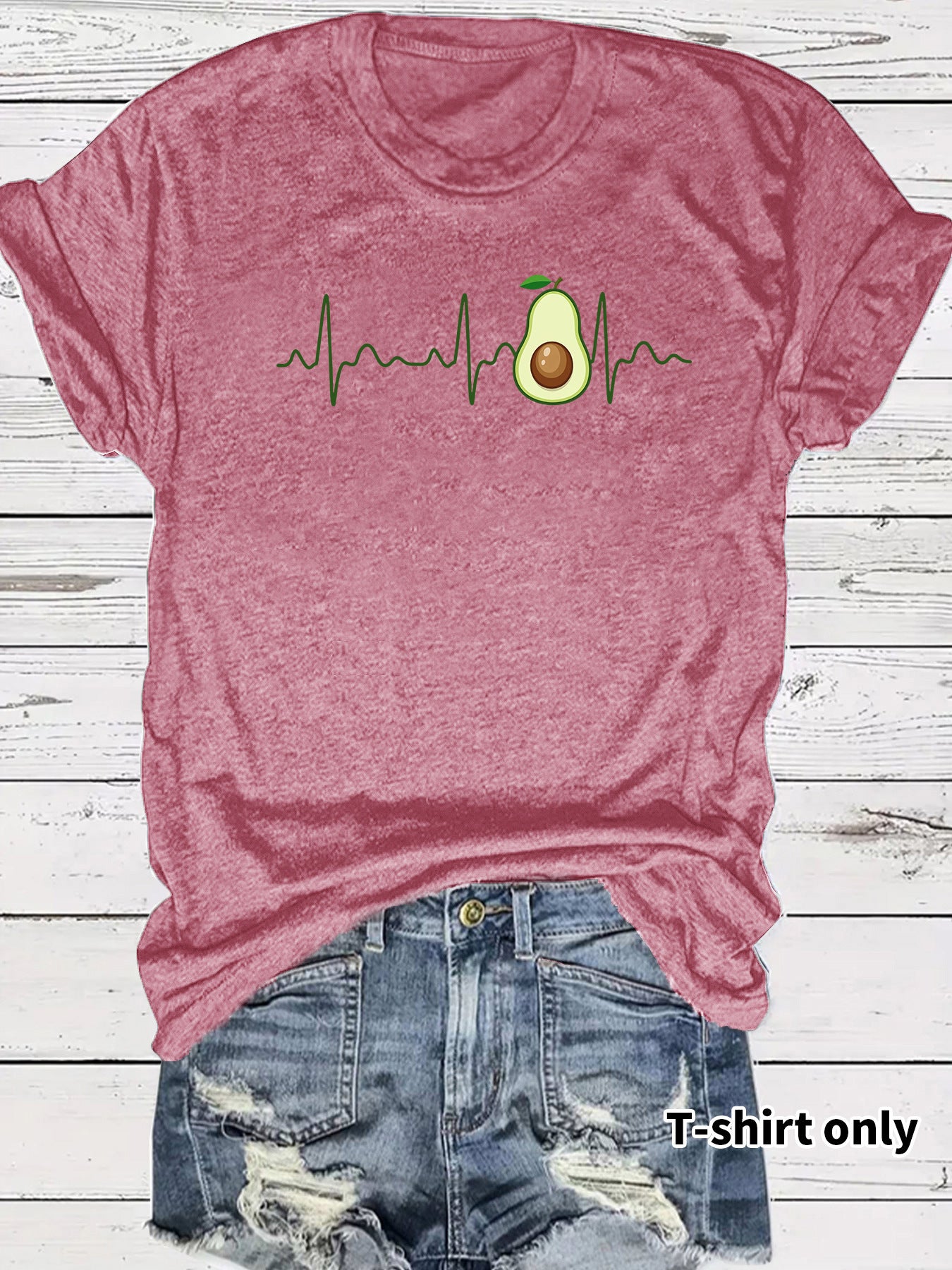 Casual Short Sleeve Fruit T-shirt For Women In Cotton Fabric Featuring Printing Design