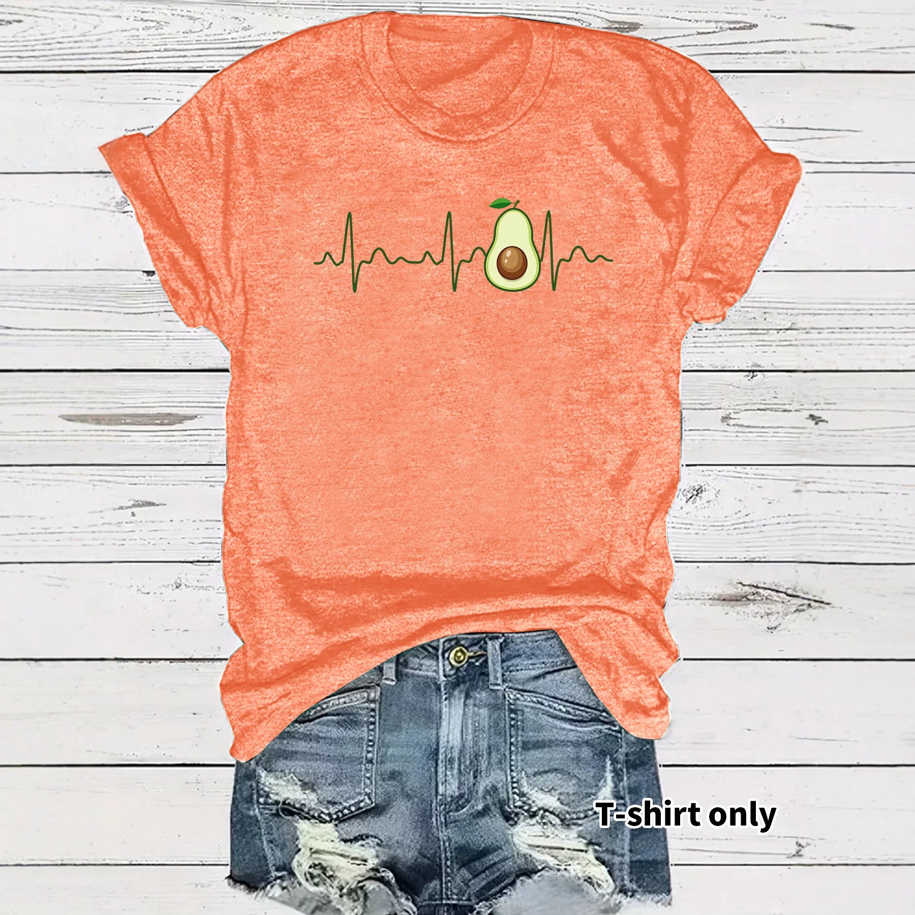 Casual Short Sleeve Fruit T-shirt For Women In Cotton Fabric Featuring Printing Design