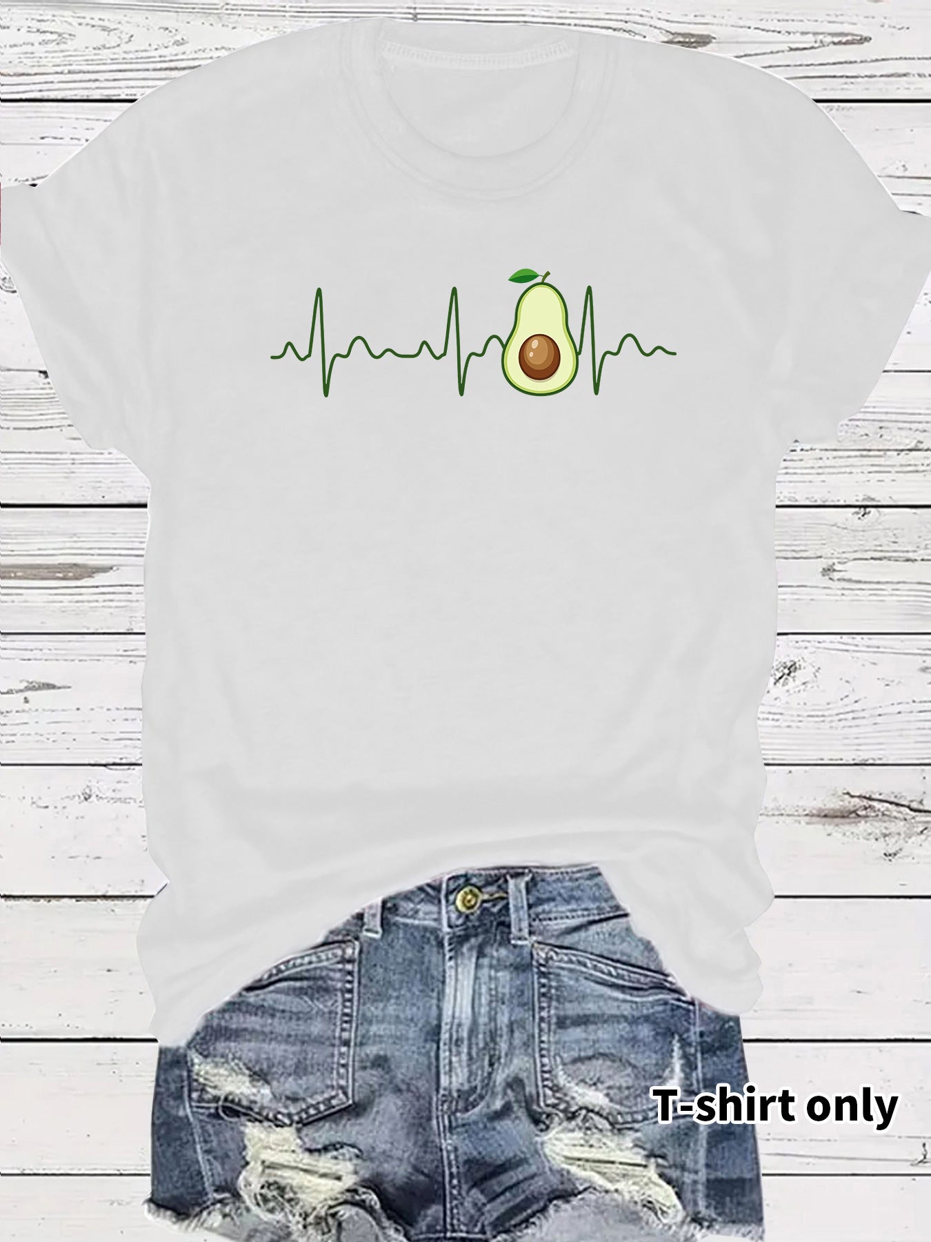 Casual Short Sleeve Fruit T-shirt For Women In Cotton Fabric Featuring Printing Design