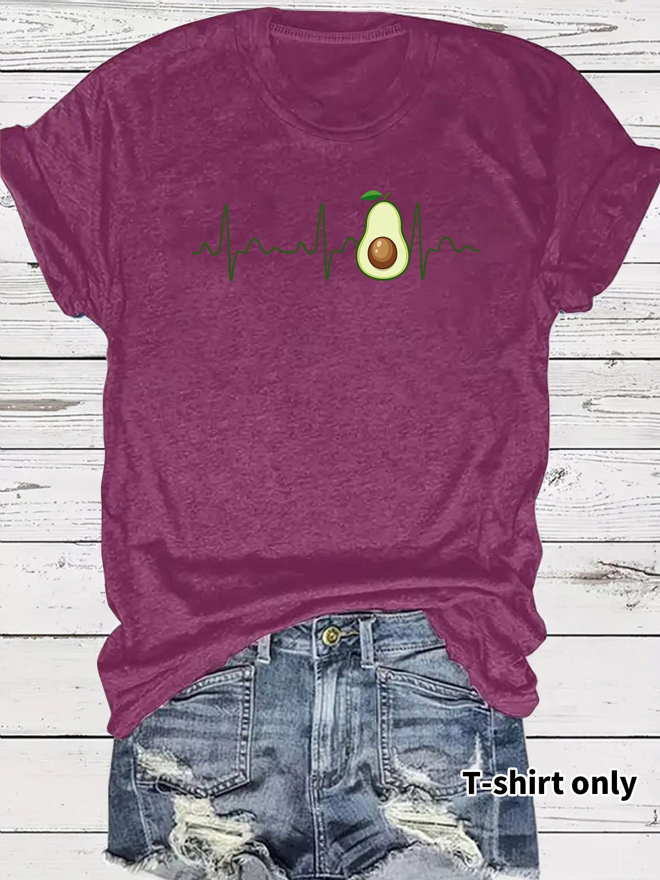Casual Short Sleeve Fruit T-shirt For Women In Cotton Fabric Featuring Printing Design