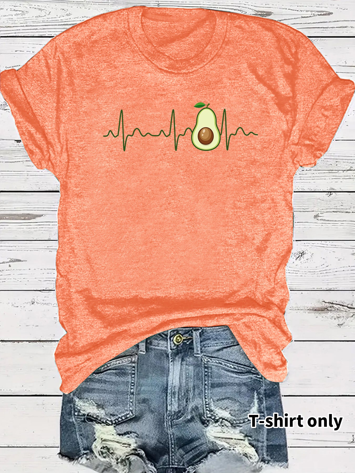 Casual Short Sleeve Fruit T-shirt For Women In Cotton Fabric Featuring Printing Design