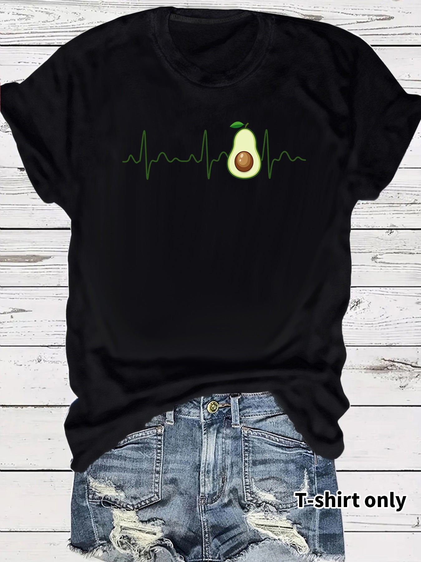Casual Short Sleeve Fruit T-shirt For Women In Cotton Fabric Featuring Printing Design