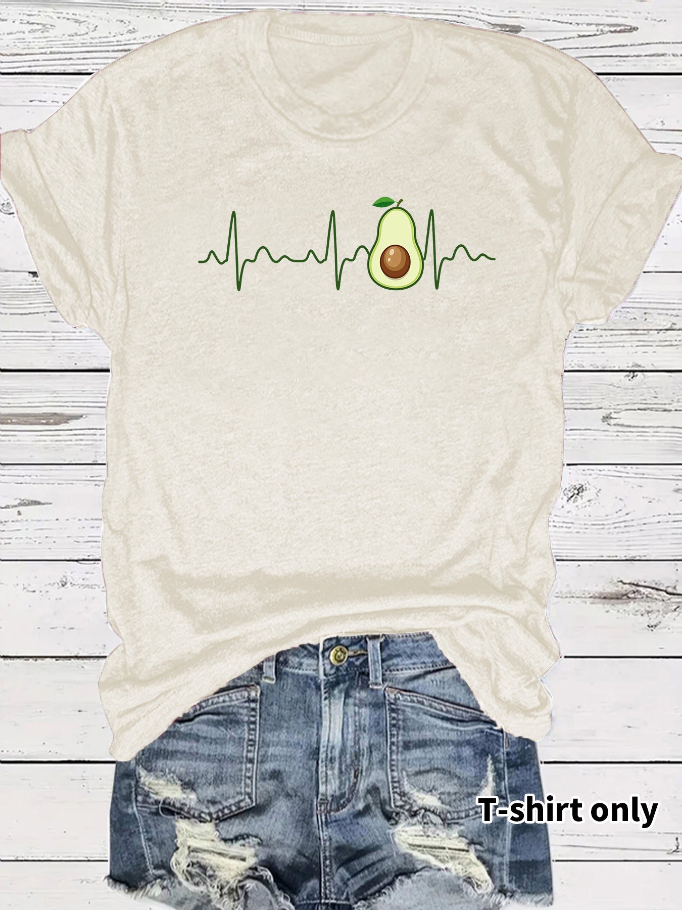 Casual Short Sleeve Fruit T-shirt For Women In Cotton Fabric Featuring Printing Design