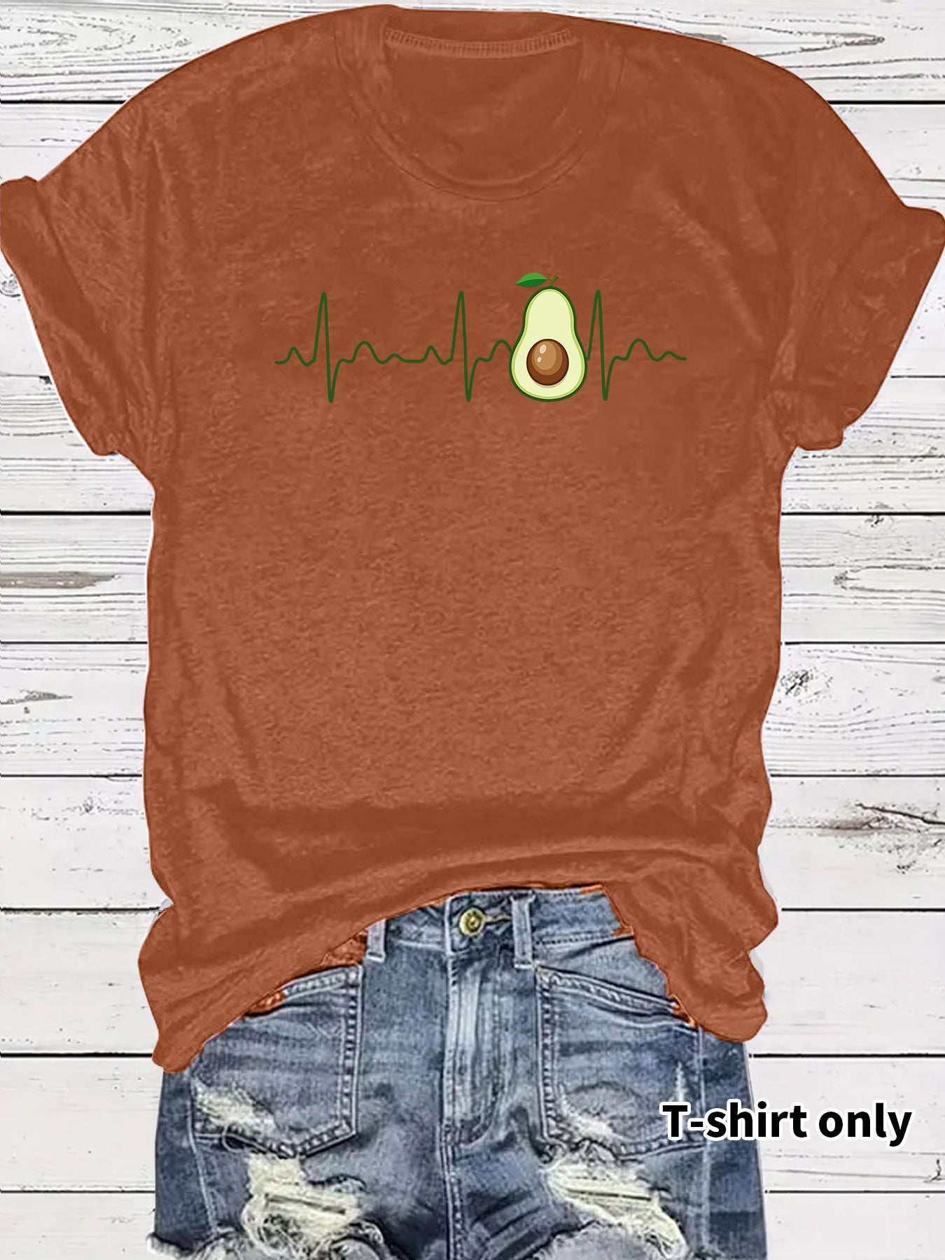 Casual Short Sleeve Fruit T-shirt For Women In Cotton Fabric Featuring Printing Design