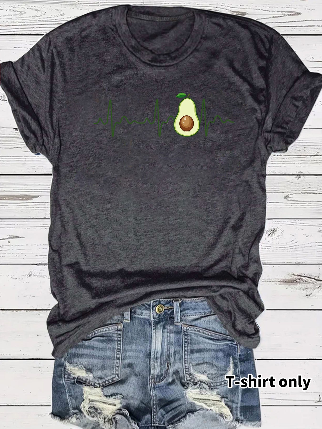 Casual Short Sleeve Fruit T-shirt For Women In Cotton Fabric Featuring Printing Design