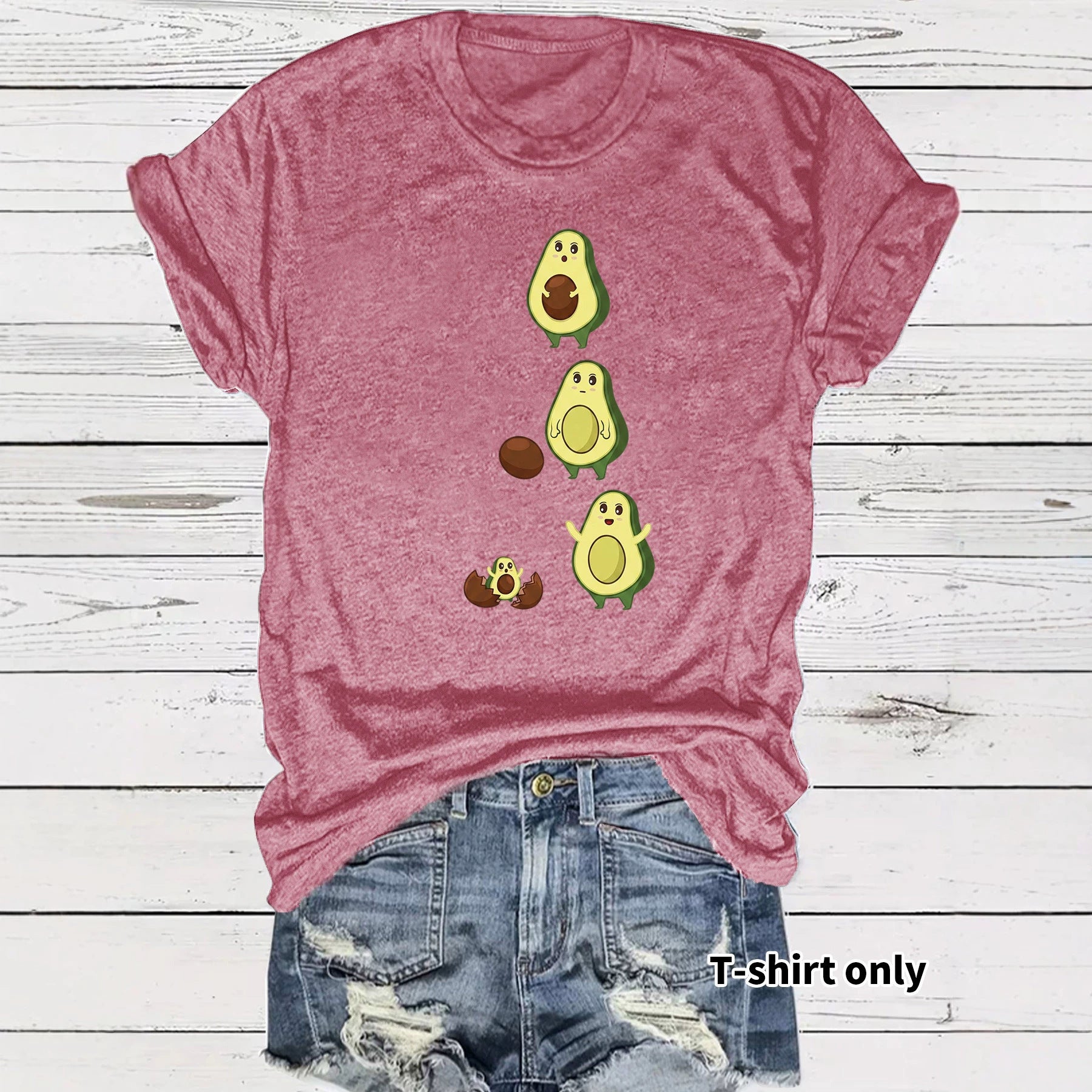 Casual Fruit T-shirt With Short Sleeve In Cotton Featuring Printing