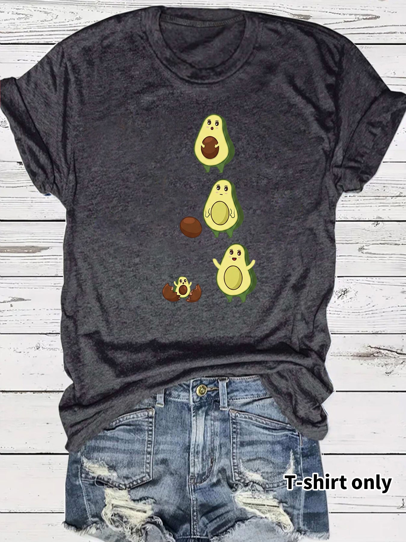 Casual Fruit T-shirt With Short Sleeve In Cotton Featuring Printing