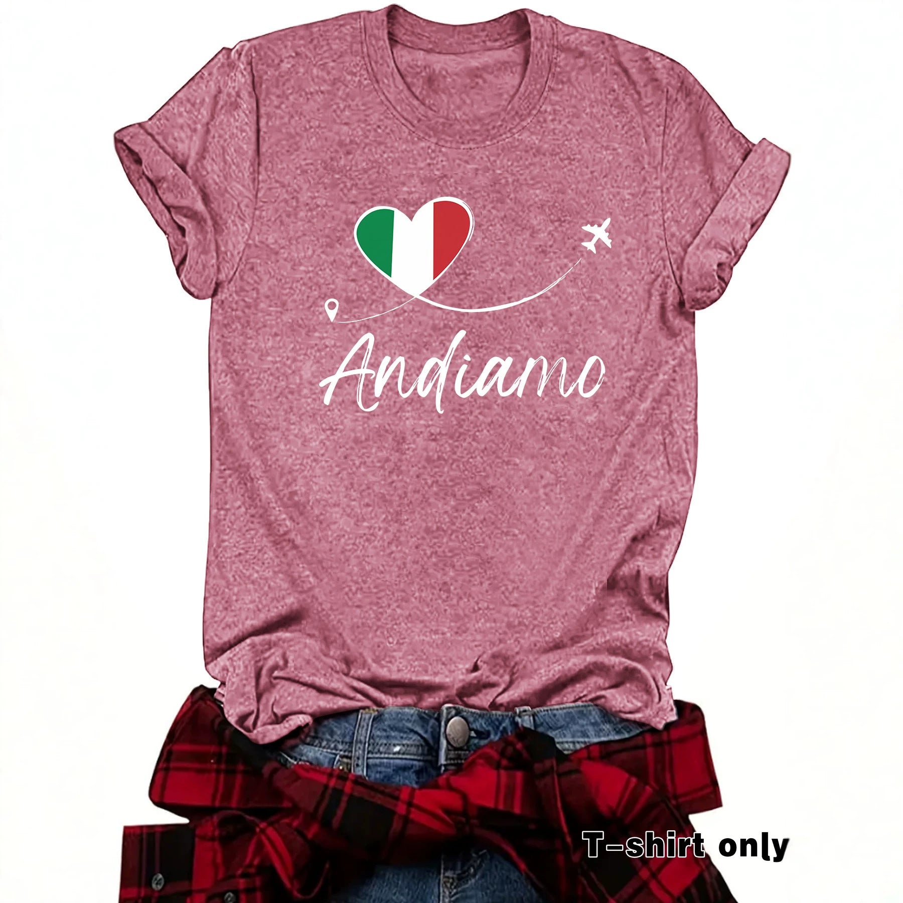 Cotton Streetwear Short Sleeve T-shirt For Women Featuring Printing Design