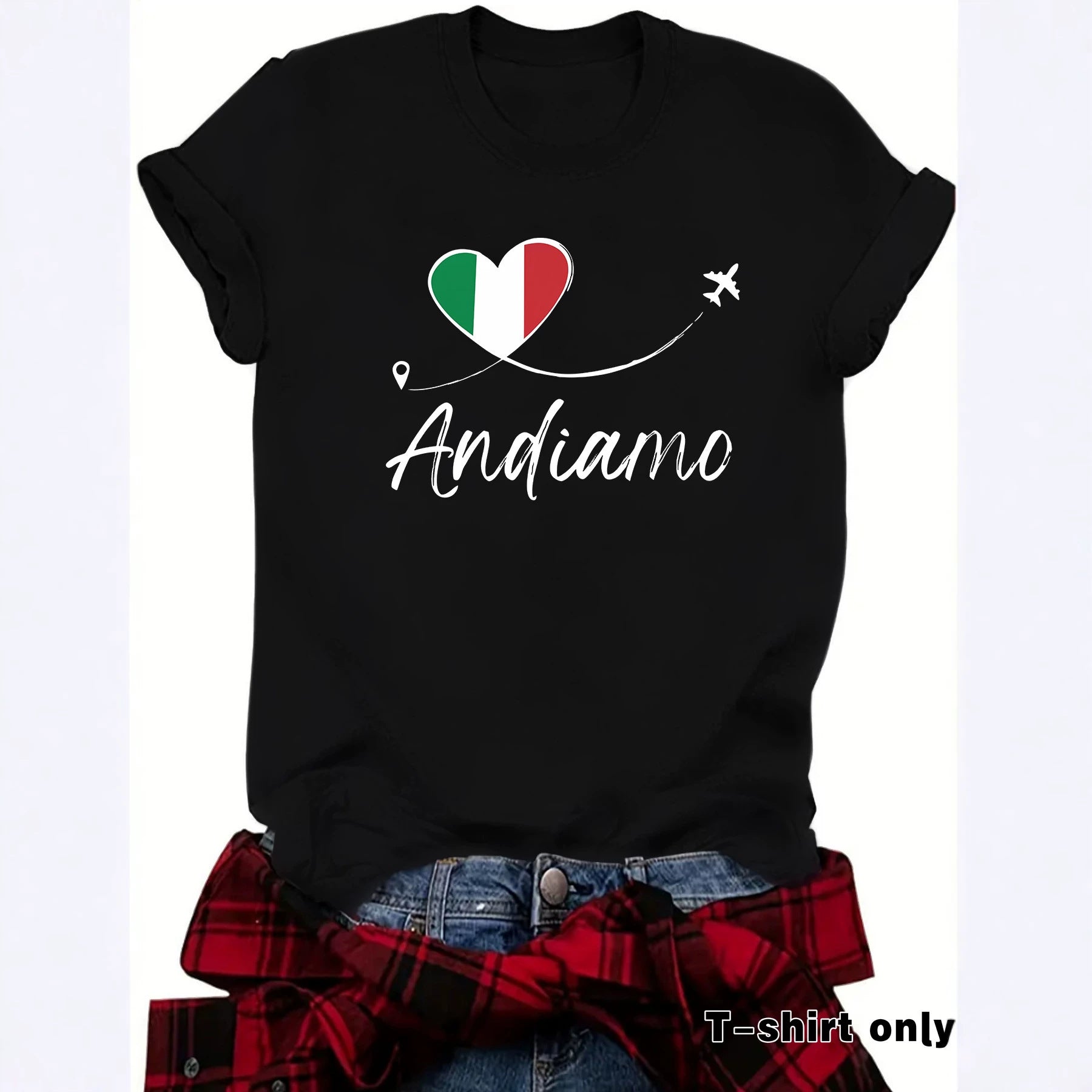 Cotton Streetwear Short Sleeve T-shirt For Women Featuring Printing Design