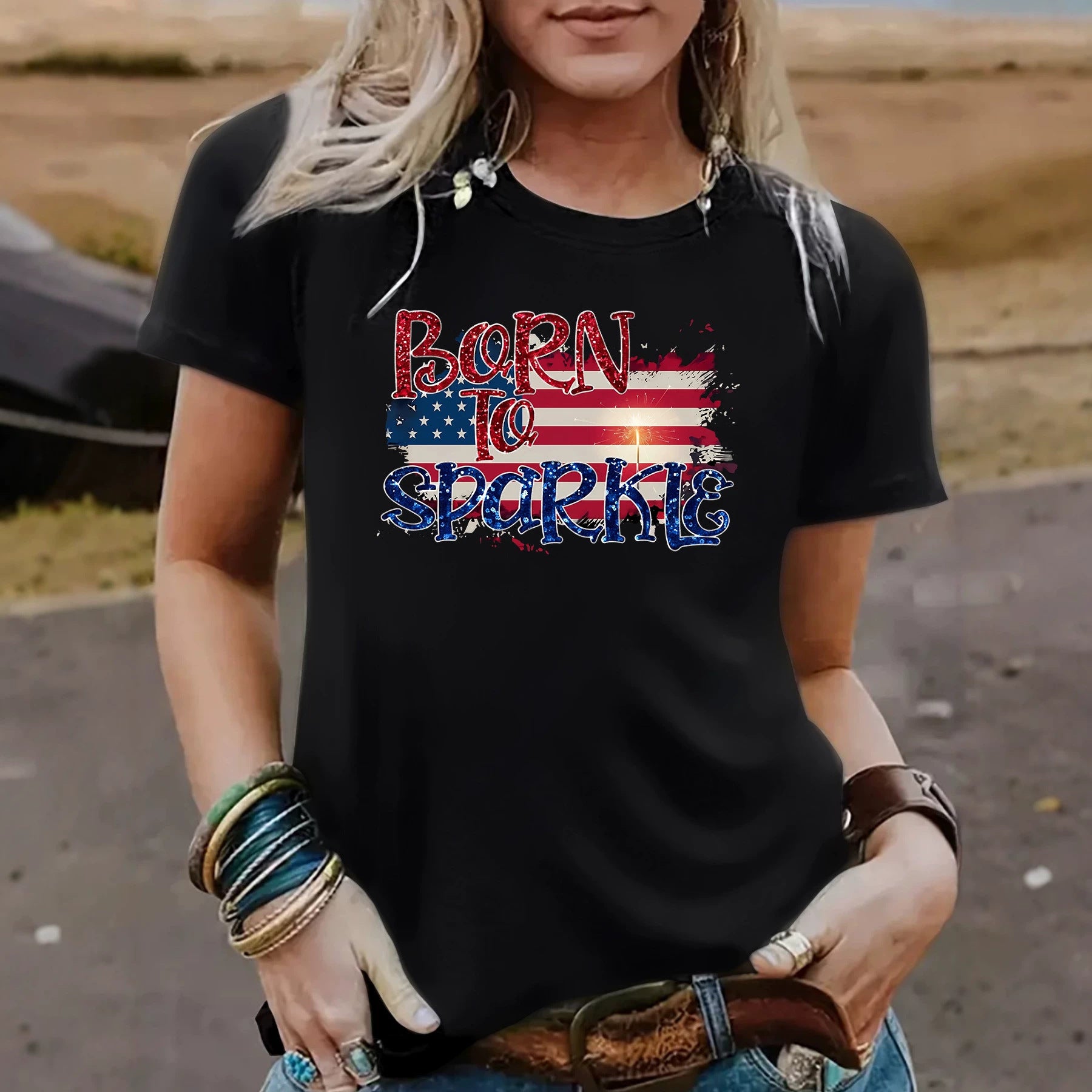 Casual Cotton Short Sleeve T-shirt For Women Featuring Printing Design