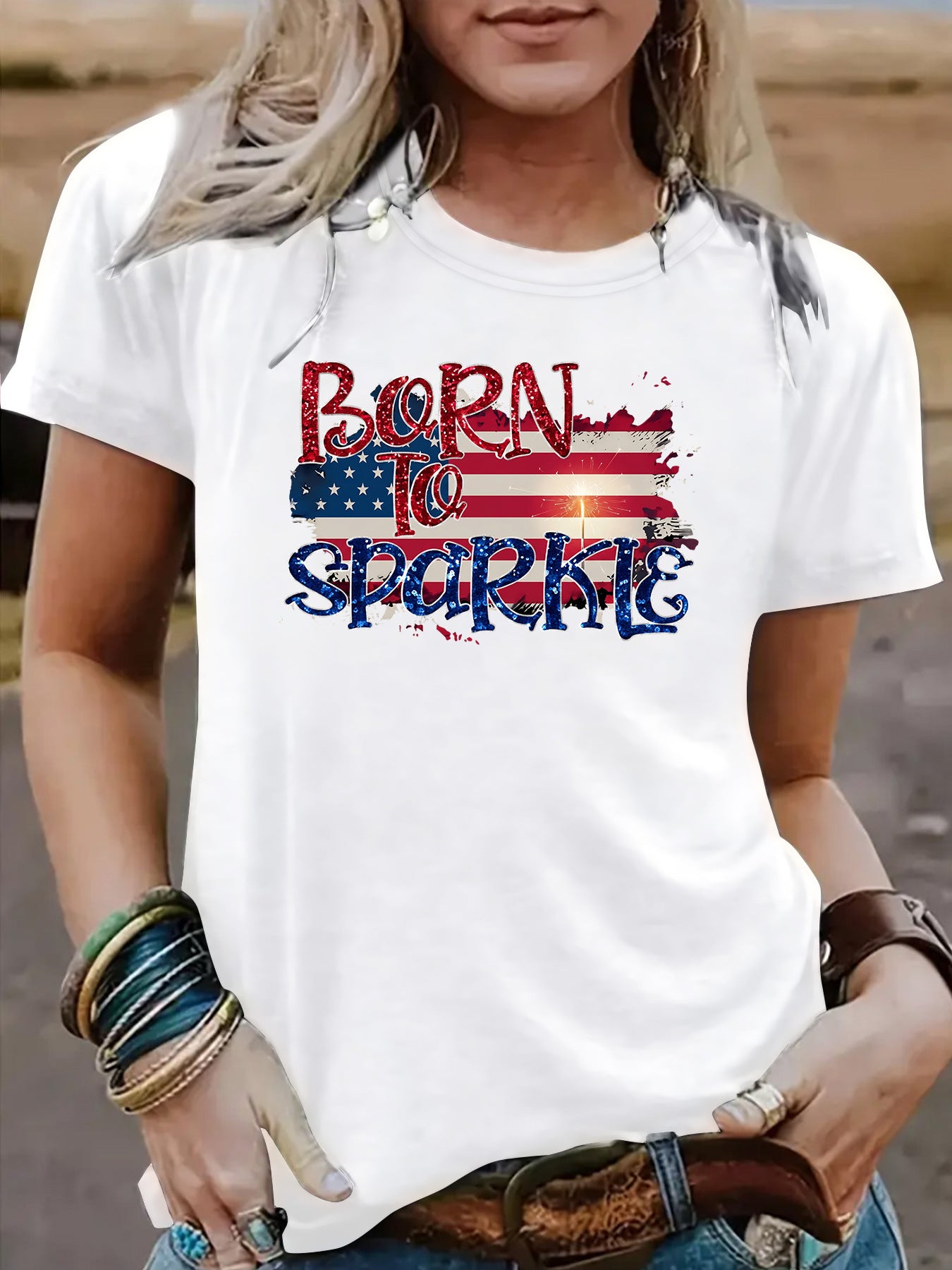 Casual Cotton Short Sleeve T-shirt For Women Featuring Printing Design