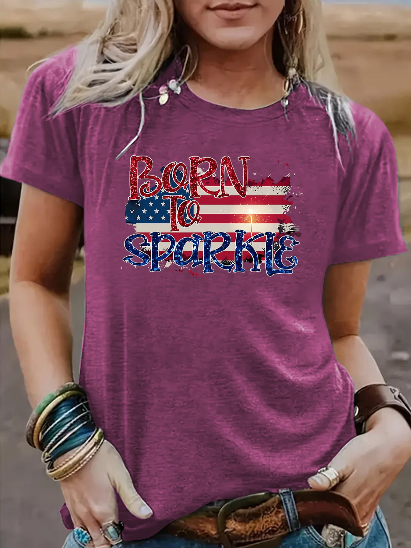 Casual Cotton Short Sleeve T-shirt For Women Featuring Printing Design