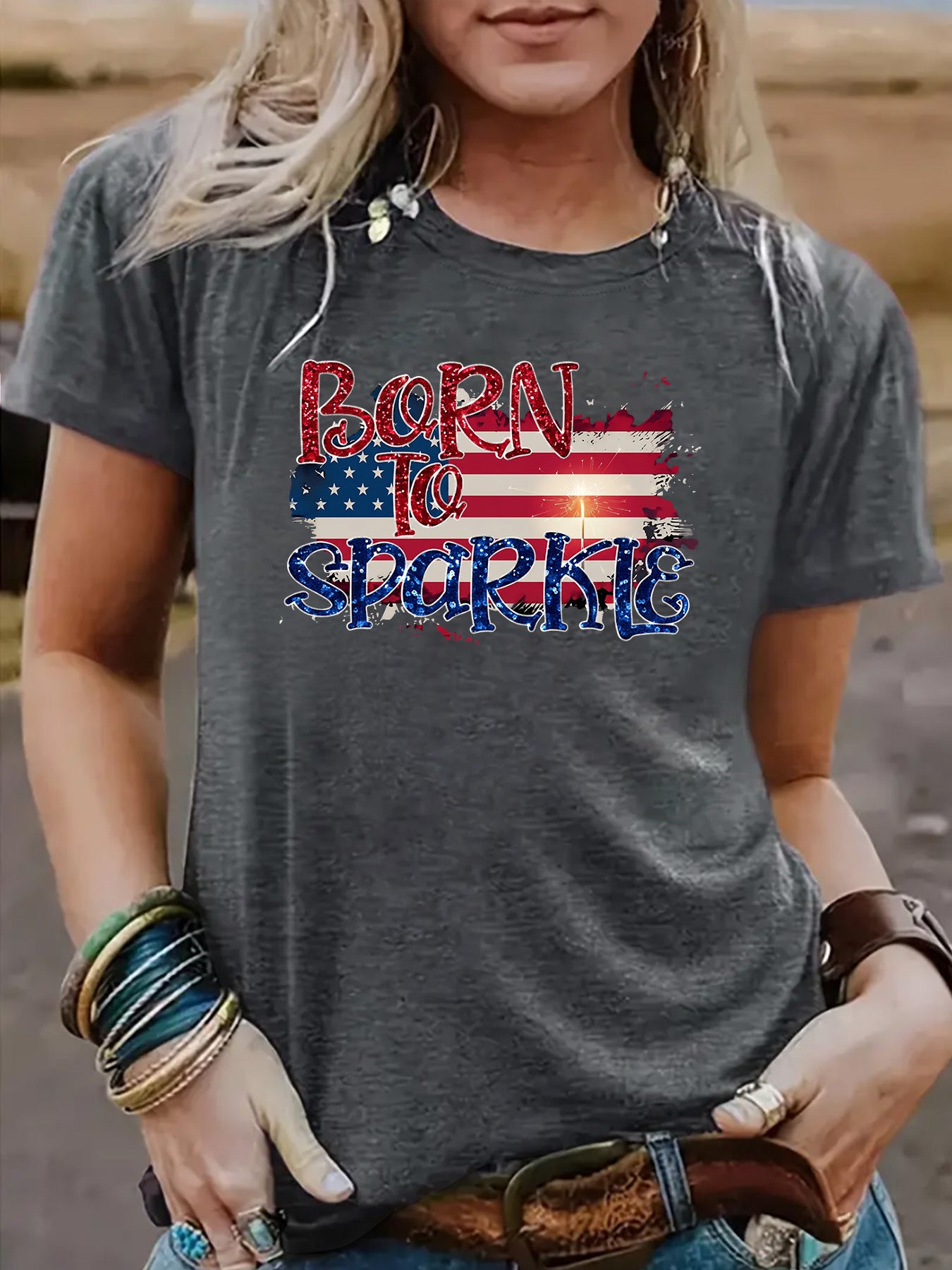 Casual Cotton Short Sleeve T-shirt For Women Featuring Printing Design