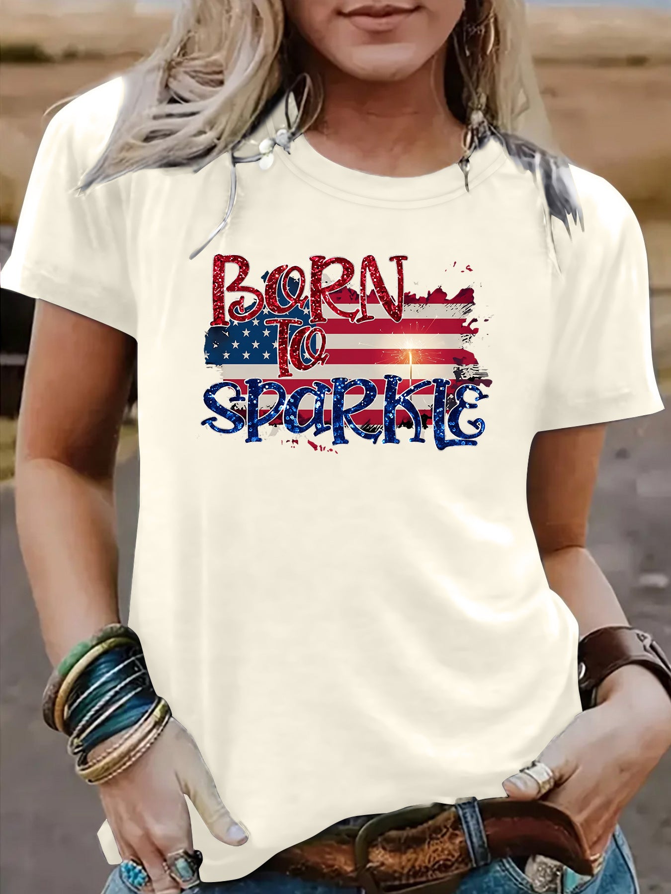 Casual Cotton Short Sleeve T-shirt For Women Featuring Printing Design