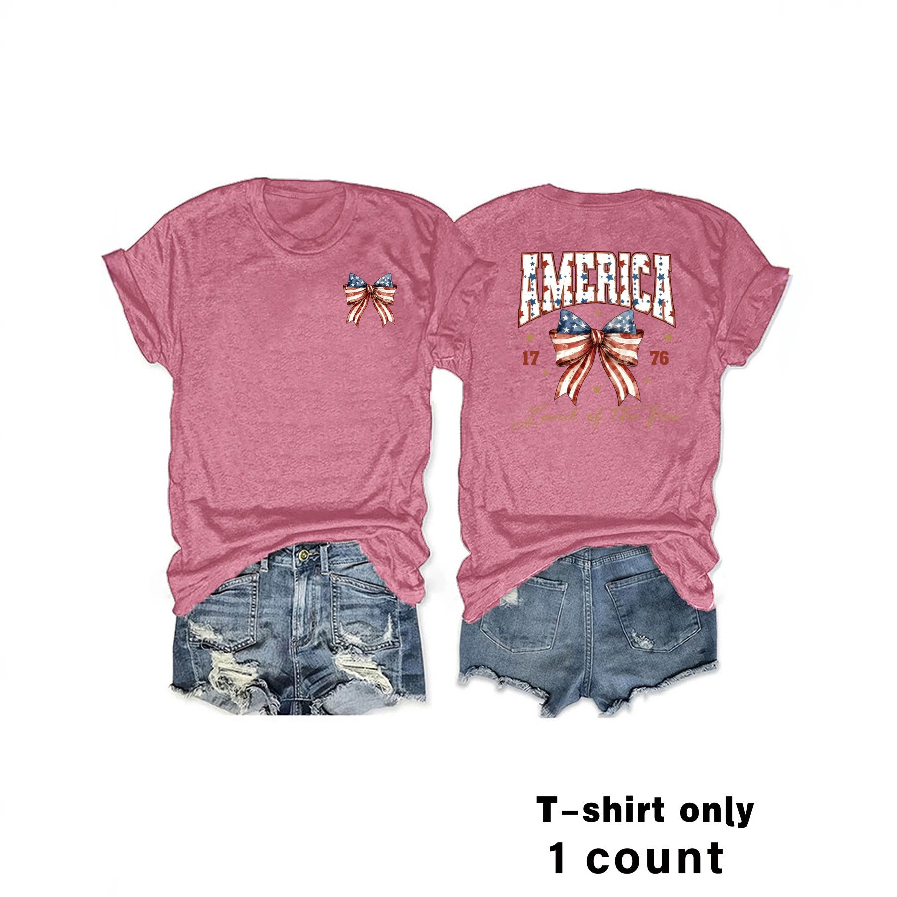 Casual Short Sleeve T-shirt For Women In Cotton Fabric Featuring Printing Pattern