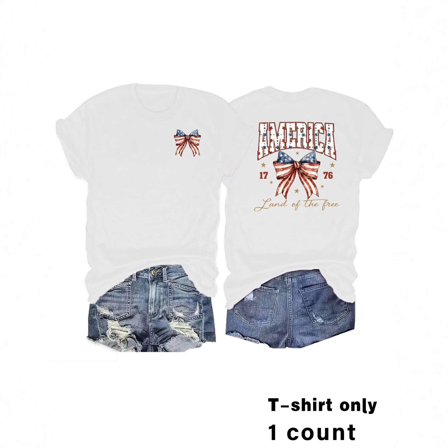 Casual Short Sleeve T-shirt For Women In Cotton Fabric Featuring Printing Pattern