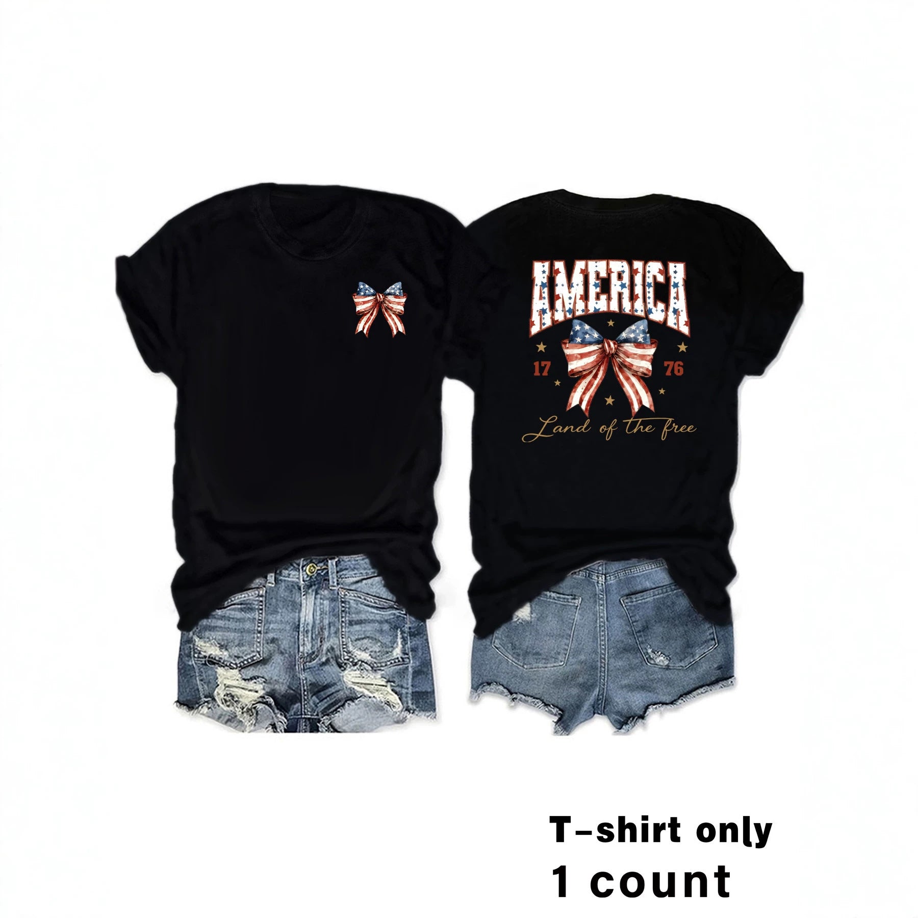 Casual Short Sleeve T-shirt For Women In Cotton Fabric Featuring Printing Pattern