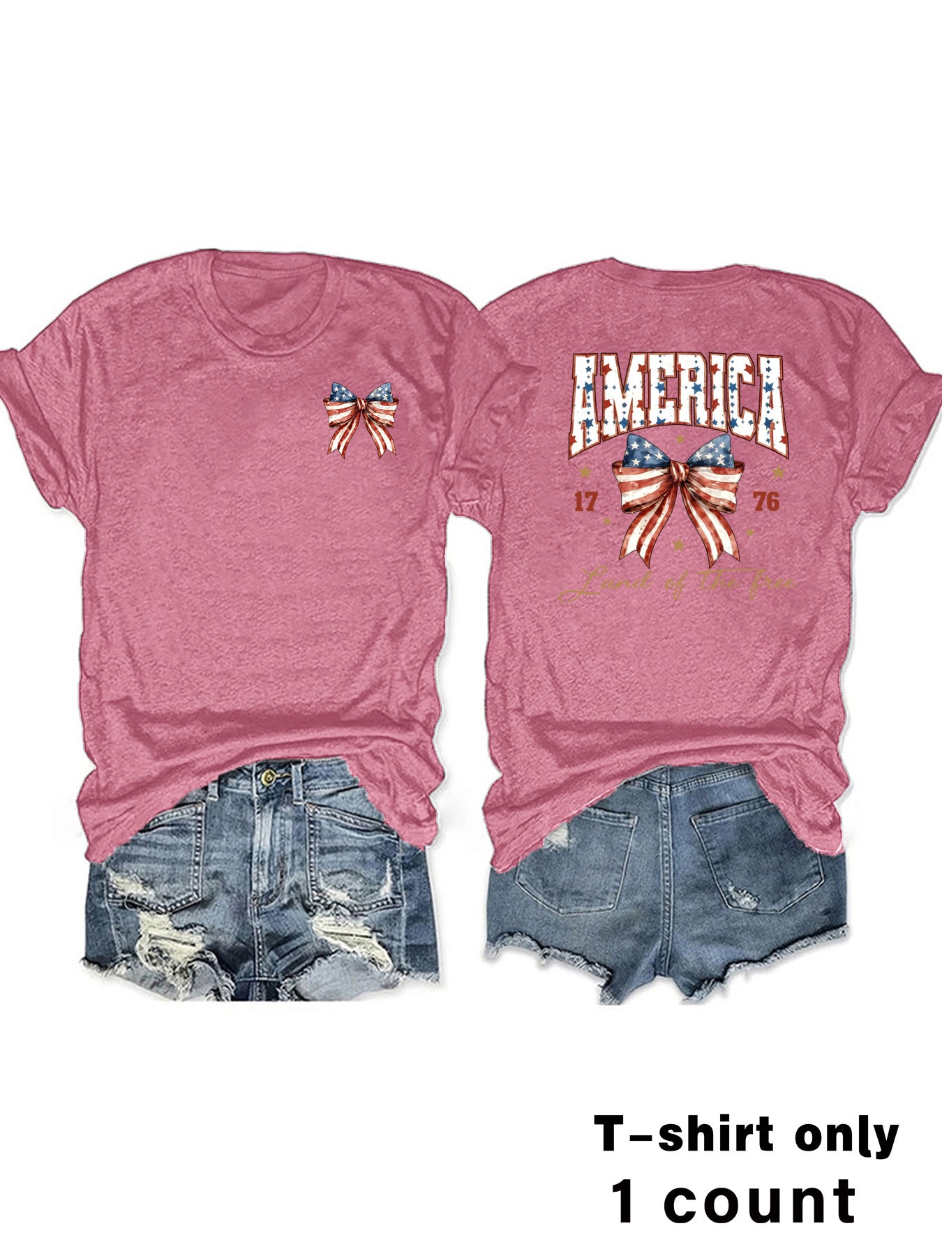 Casual Short Sleeve T-shirt For Women In Cotton Fabric Featuring Printing Pattern