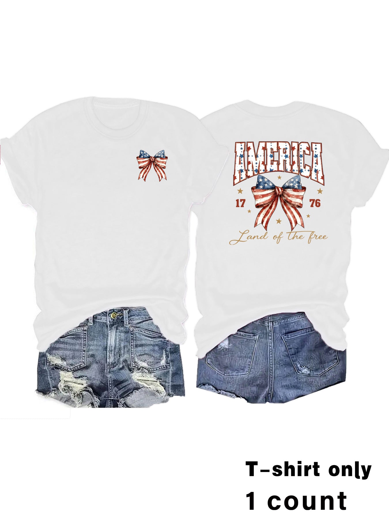Casual Short Sleeve T-shirt For Women In Cotton Fabric Featuring Printing Pattern