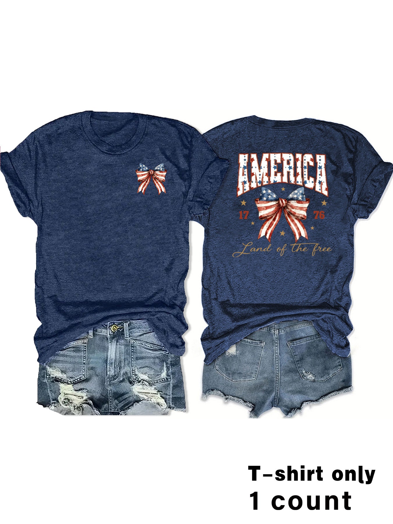 Casual Short Sleeve T-shirt For Women In Cotton Fabric Featuring Printing Pattern