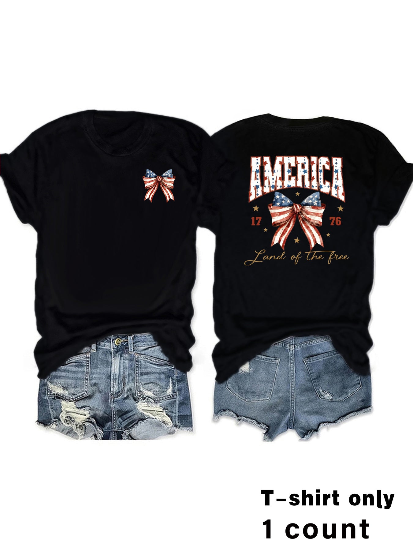 Casual Short Sleeve T-shirt For Women In Cotton Fabric Featuring Printing Pattern