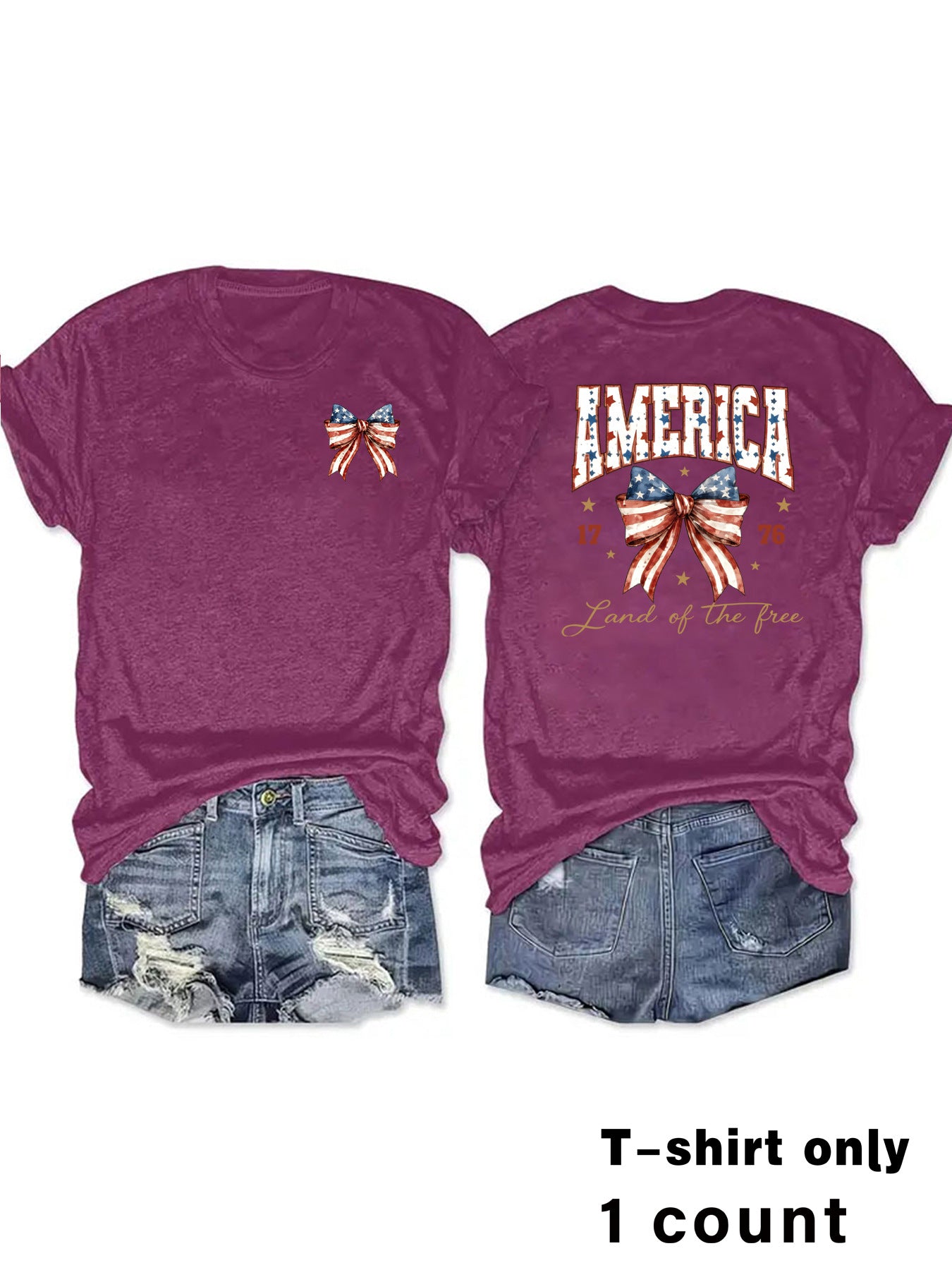 Casual Short Sleeve T-shirt For Women In Cotton Fabric Featuring Printing Pattern