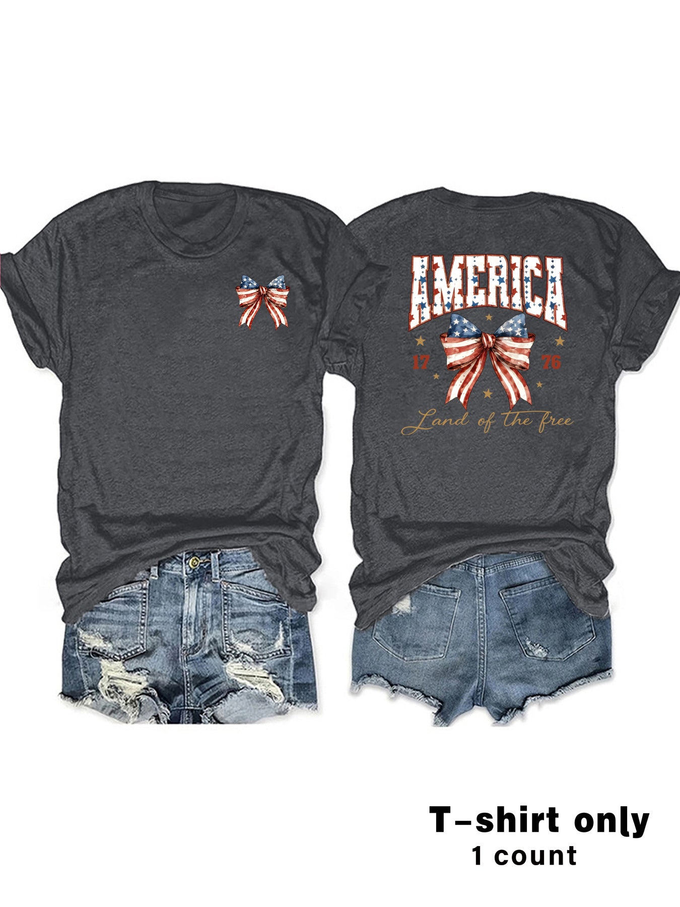 Casual Short Sleeve T-shirt For Women In Cotton Fabric Featuring Printing Pattern
