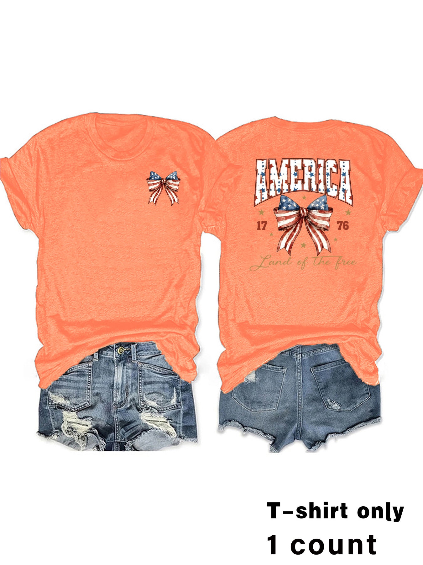 Casual Short Sleeve T-shirt For Women In Cotton Fabric Featuring Printing Pattern