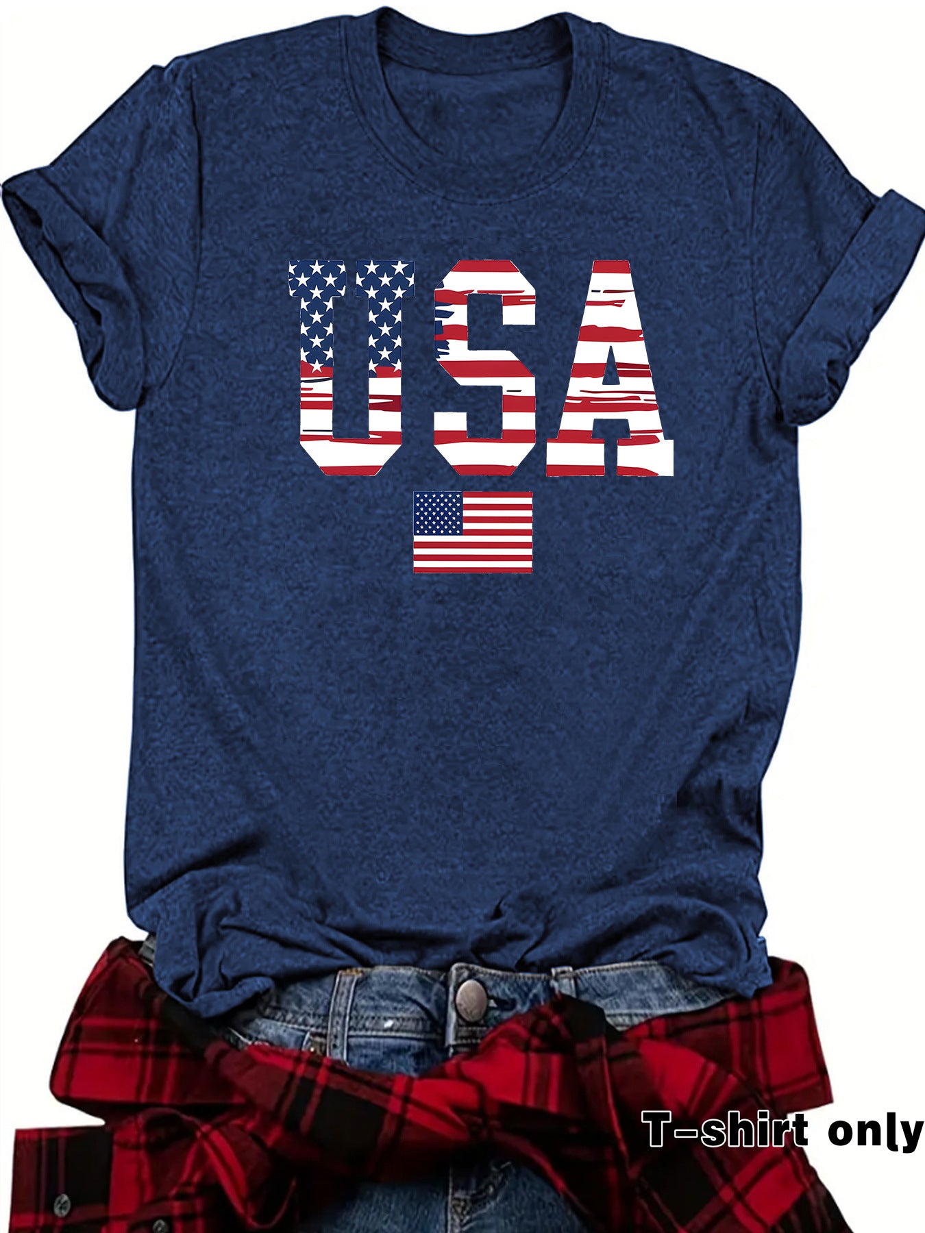 Casual Short Sleeve T-shirt For Women In Cotton Featuring Printing Design