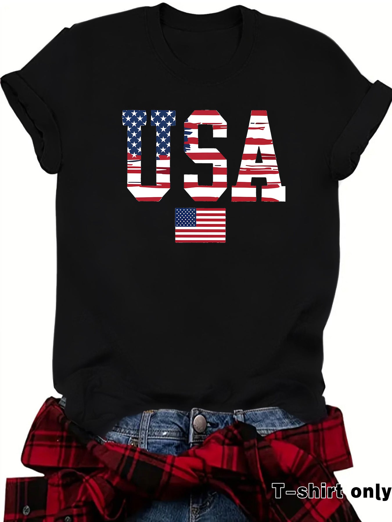 Casual Short Sleeve T-shirt For Women In Cotton Featuring Printing Design