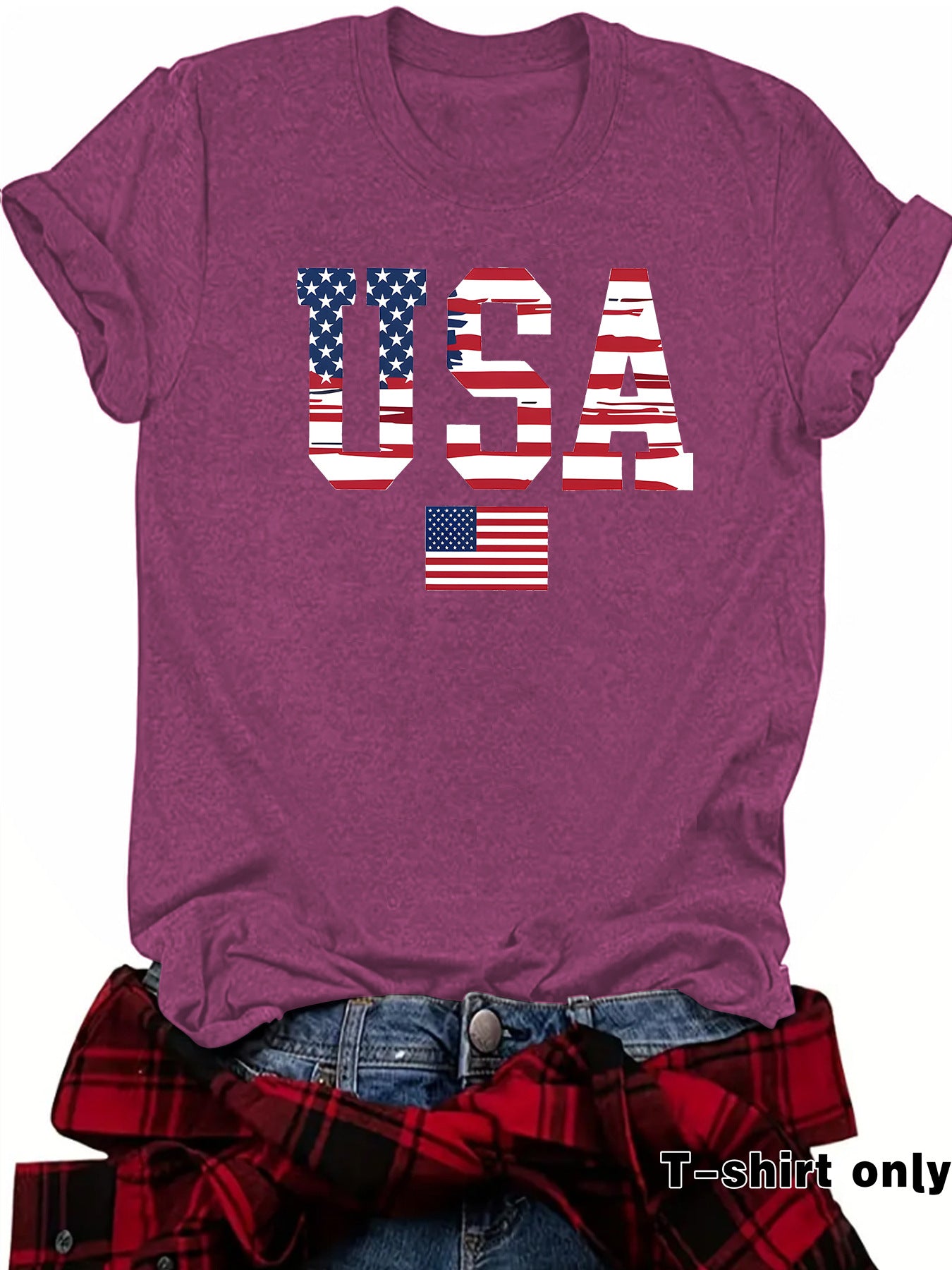 Casual Short Sleeve T-shirt For Women In Cotton Featuring Printing Design