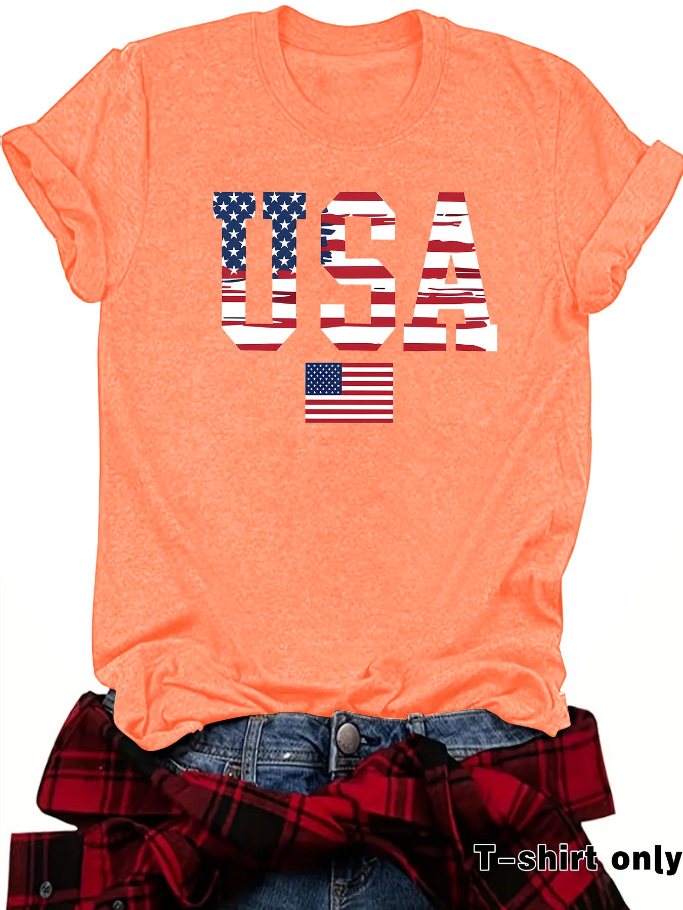 Casual Short Sleeve T-shirt For Women In Cotton Featuring Printing Design