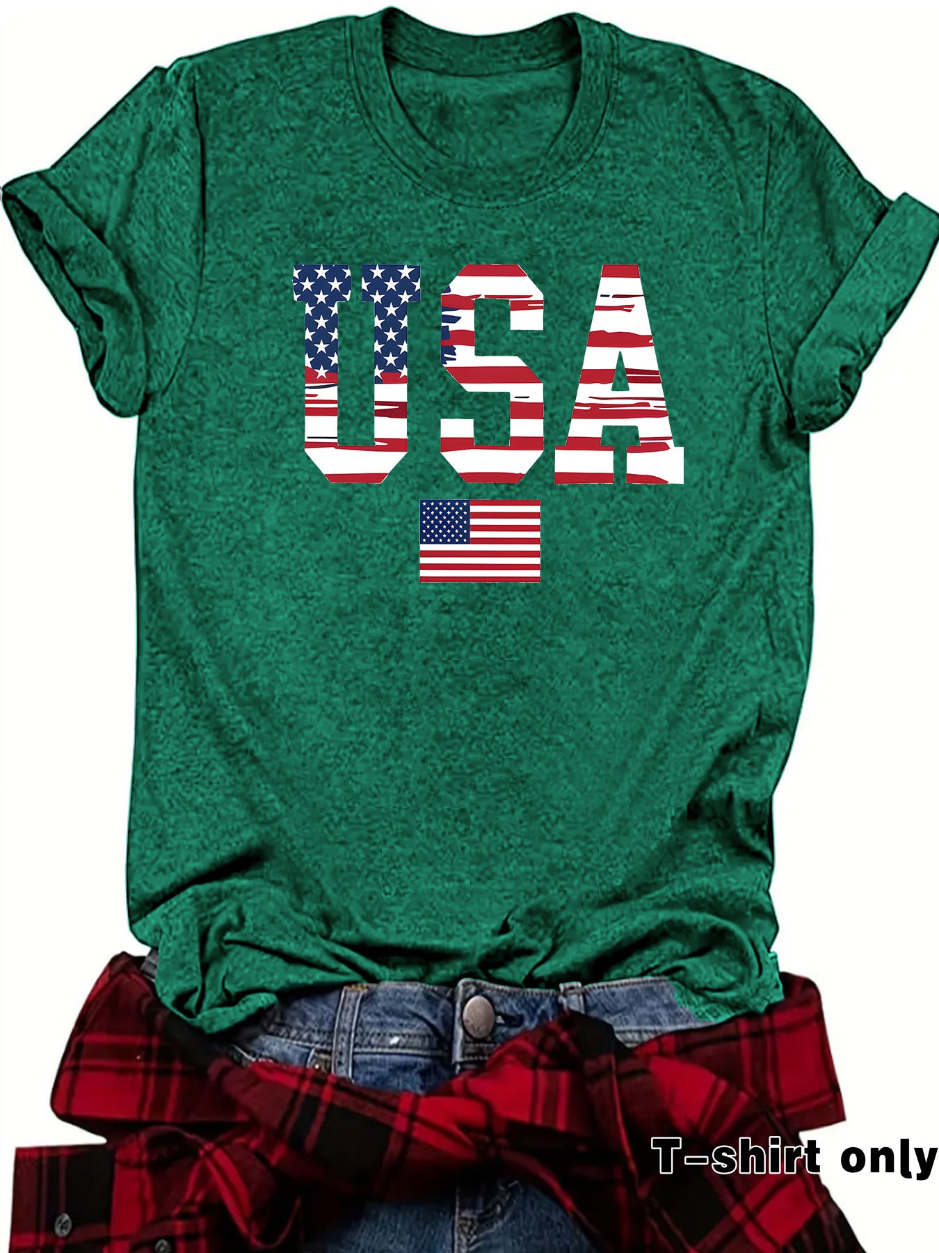 Casual Short Sleeve T-shirt For Women In Cotton Featuring Printing Design