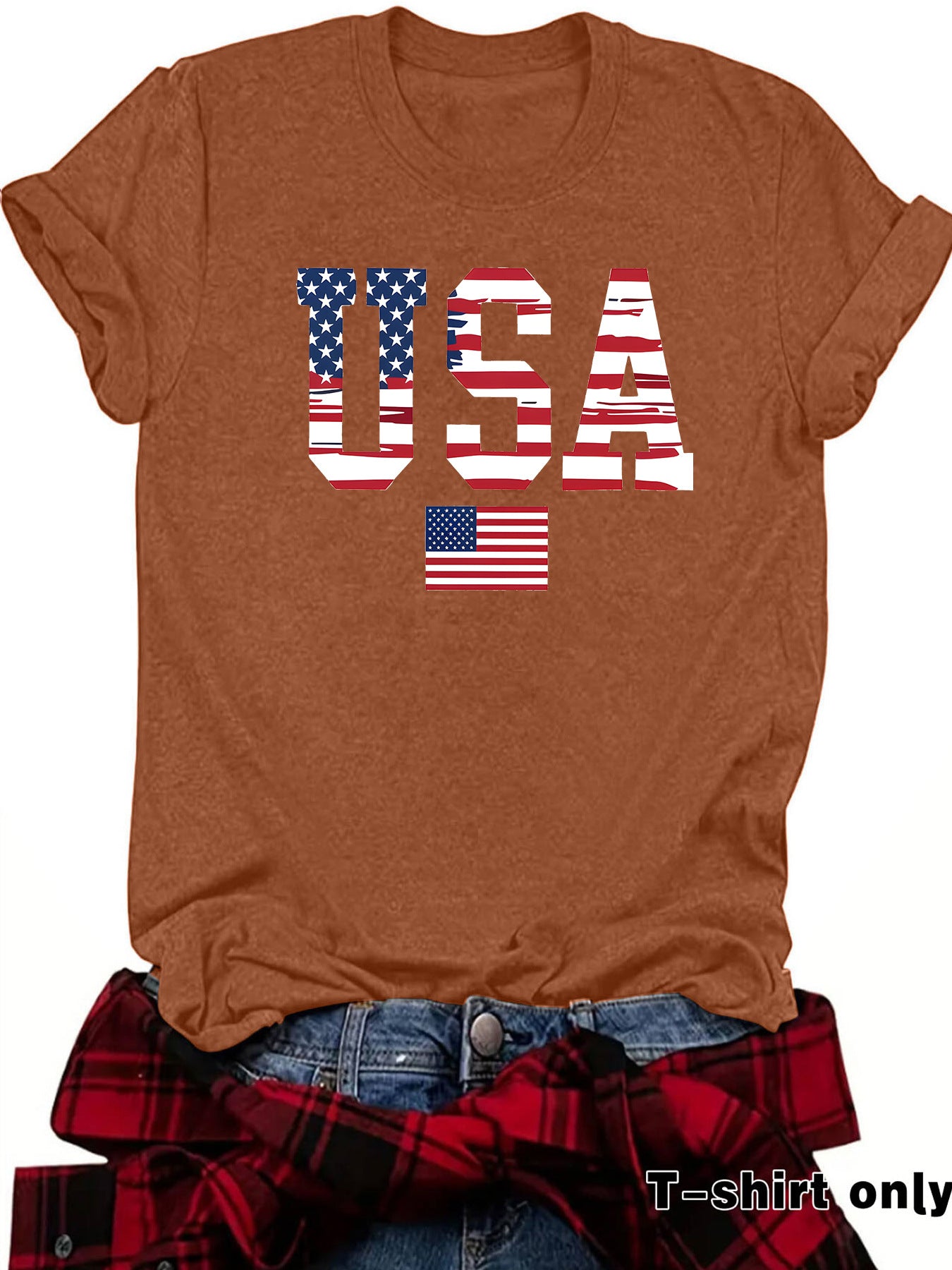 Casual Short Sleeve T-shirt For Women In Cotton Featuring Printing Design