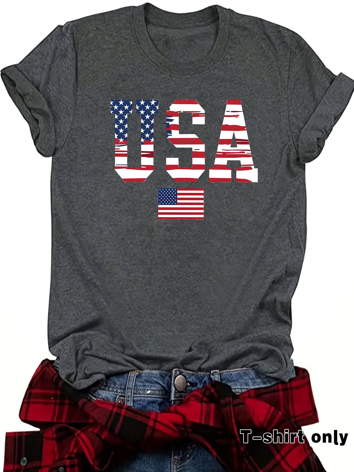 Casual Short Sleeve T-shirt For Women In Cotton Featuring Printing Design