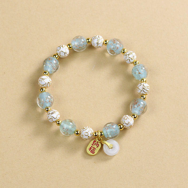 Ethnic Style Crystal Bracelet For Unisex In Purple Featuring Cloisonne Alloy Craftsmanship