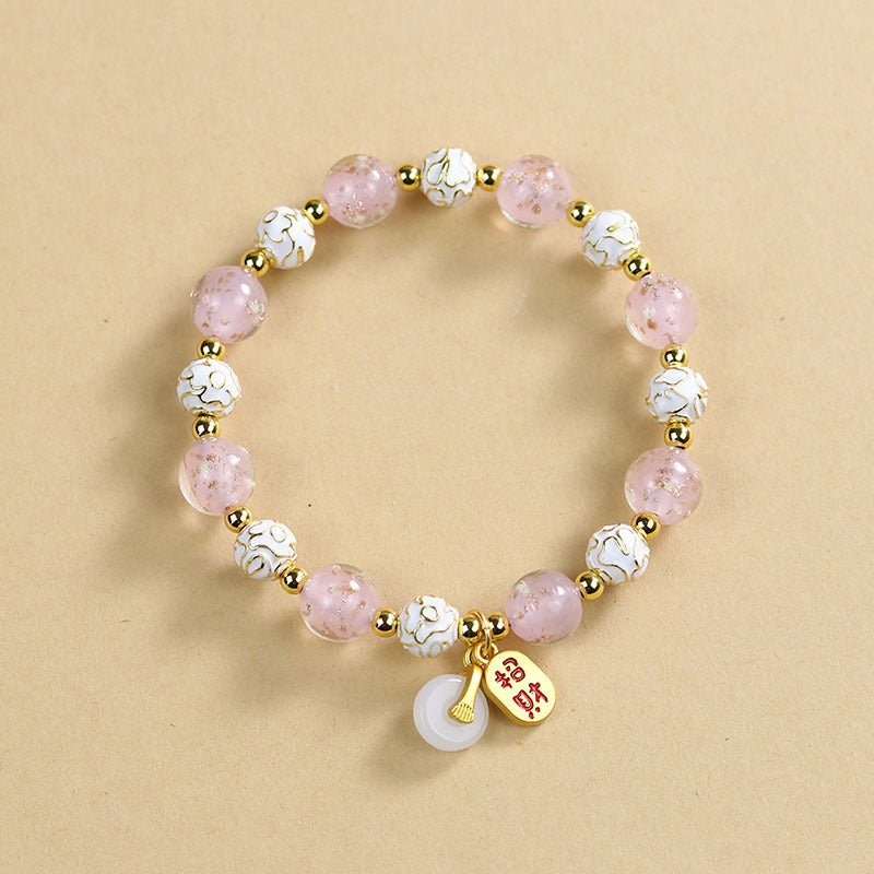 Ethnic Style Crystal Bracelet For Unisex In Purple Featuring Cloisonne Alloy Craftsmanship