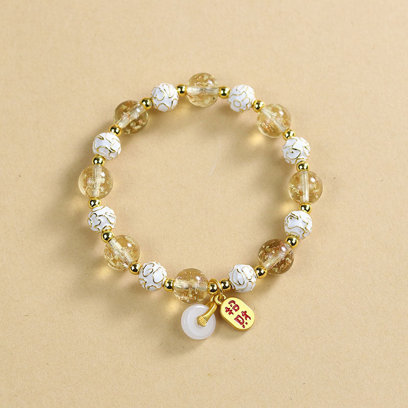 Ethnic Style Crystal Bracelet For Unisex In Purple Featuring Cloisonne Alloy Craftsmanship