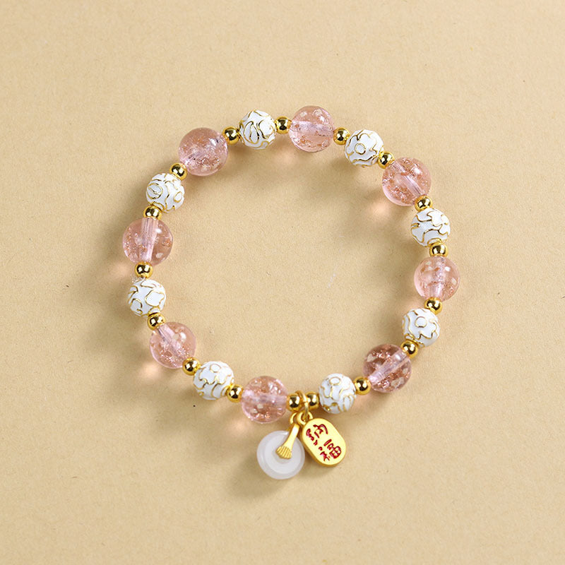 Ethnic Style Crystal Bracelet For Unisex In Purple Featuring Cloisonne Alloy Craftsmanship