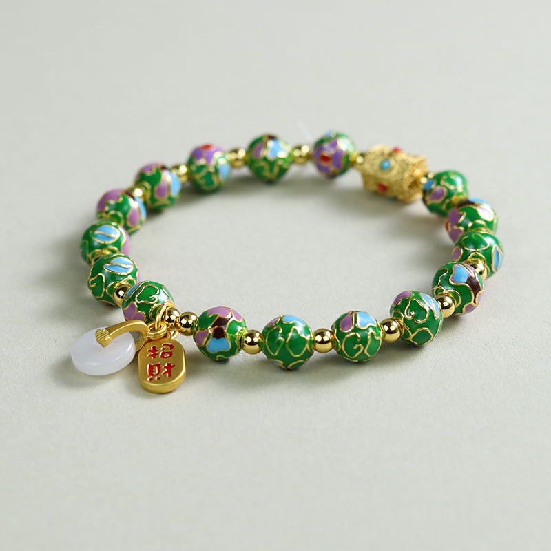 Ethnic Style Crystal Bracelet For Unisex In Purple Featuring Cloisonne Alloy Craftsmanship