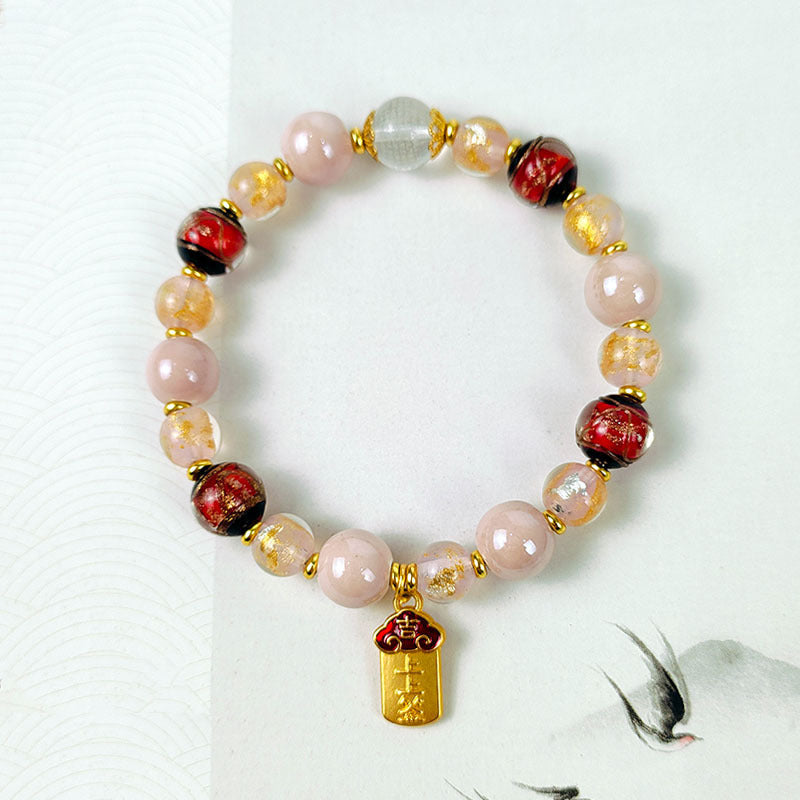 Ethnic Style Crystal Bracelet For Unisex In Purple Featuring Cloisonne Alloy Craftsmanship