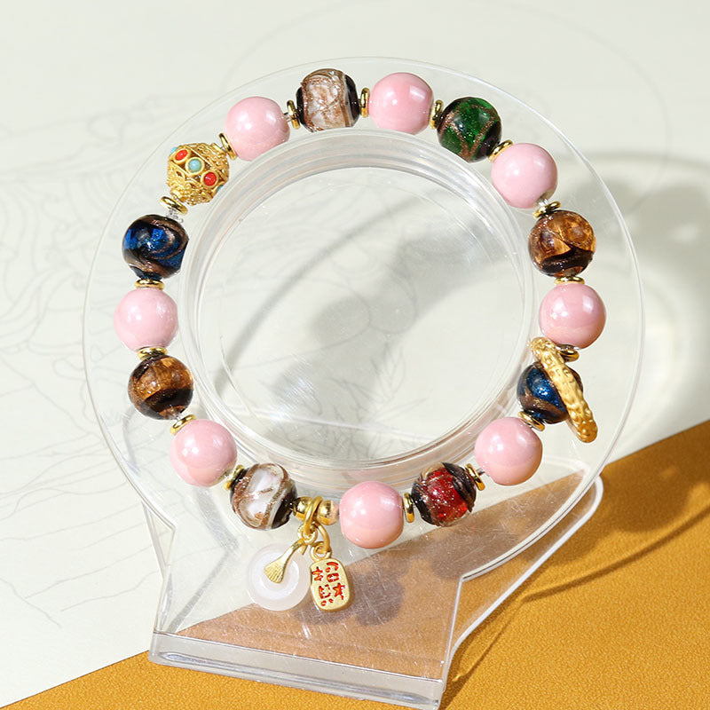 Ethnic Style Crystal Bracelet For Unisex In Purple Featuring Cloisonne Alloy Craftsmanship