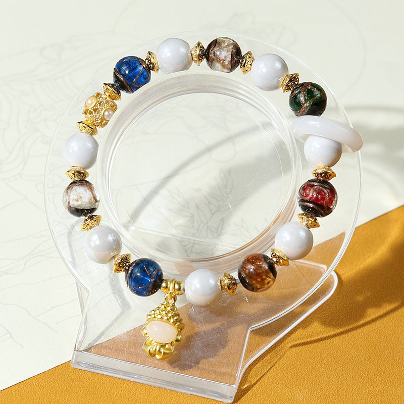 Ethnic Style Crystal Bracelet For Unisex In Purple Featuring Cloisonne Alloy Craftsmanship