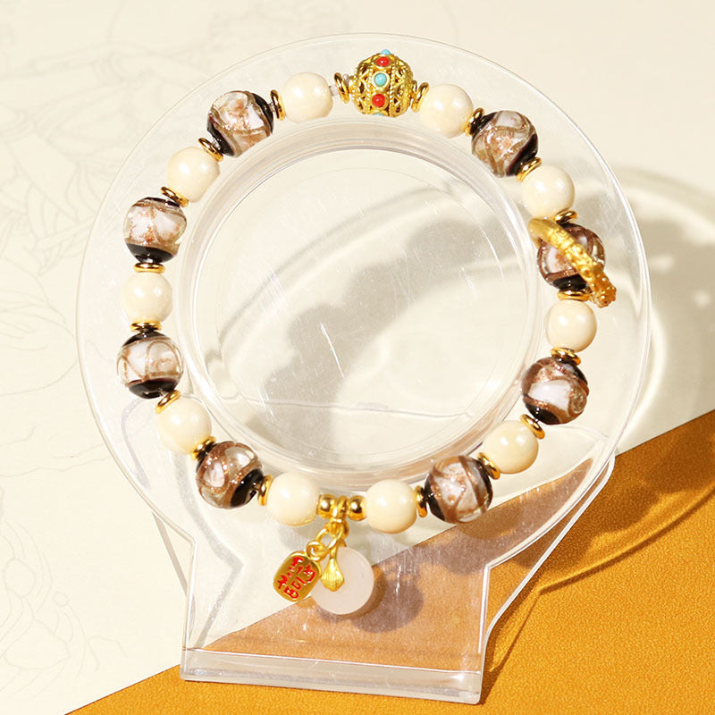 Ethnic Style Crystal Bracelet For Unisex In Purple Featuring Cloisonne Alloy Craftsmanship