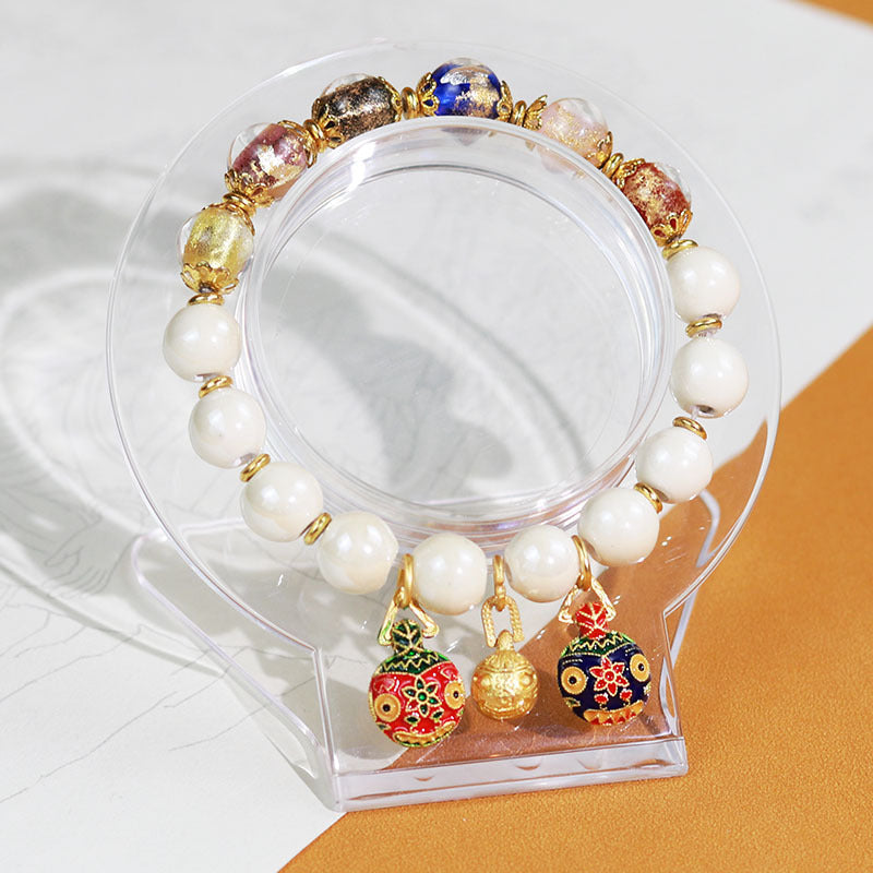 Ethnic Style Crystal Bracelet For Unisex In Purple Featuring Cloisonne Alloy Craftsmanship