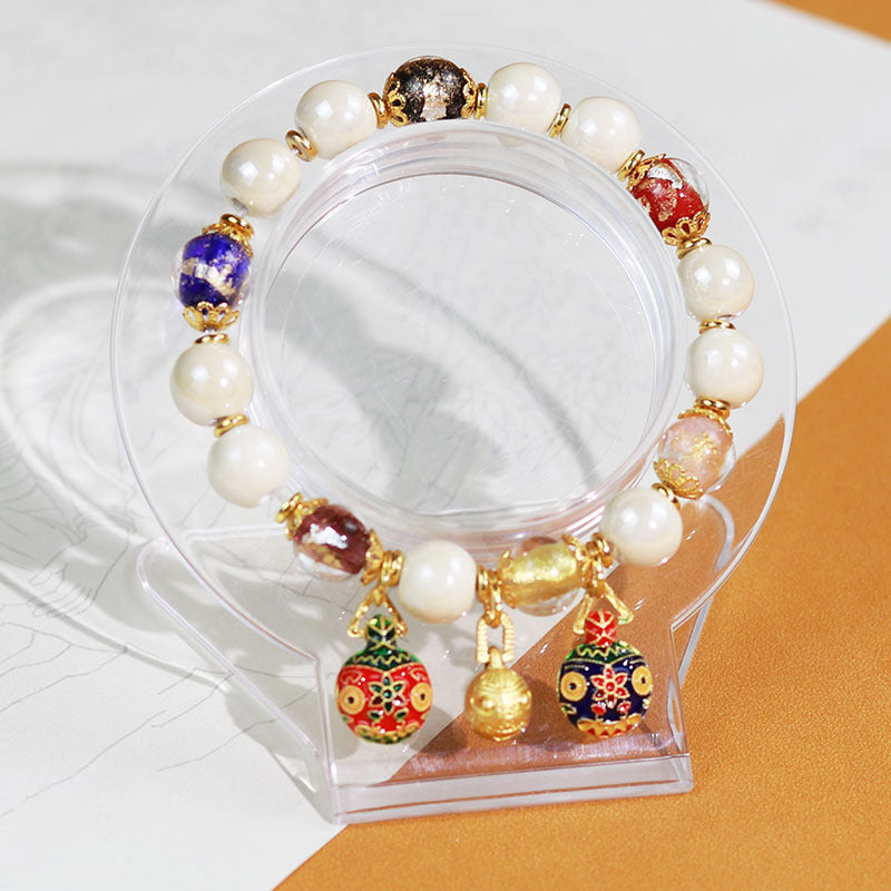 Ethnic Style Crystal Bracelet For Unisex In Purple Featuring Cloisonne Alloy Craftsmanship