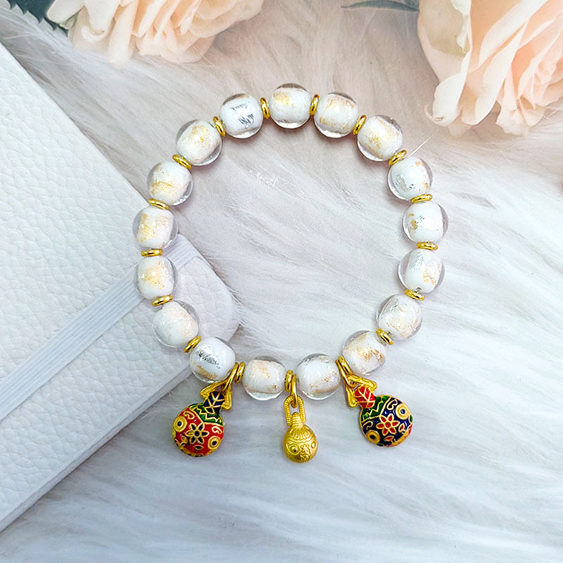 Ethnic Style Crystal Bracelet For Unisex In Purple Featuring Cloisonne Alloy Craftsmanship